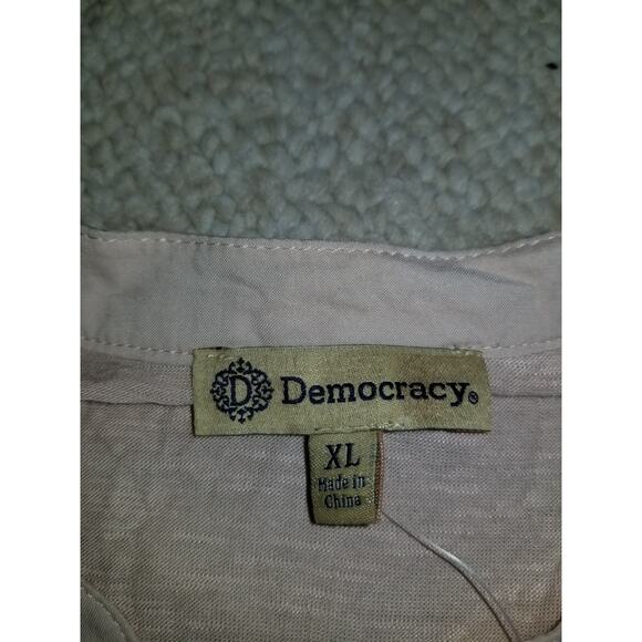 NWT Womens Top-DEMOCRACY-lt pink embroidered button-up BOHO fairy balloon slv-XL - Picture 7 of 7